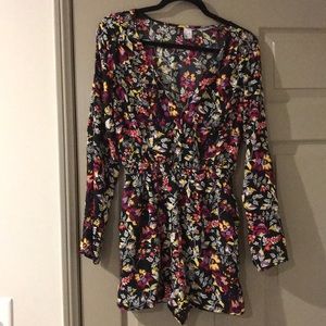 Floral long sleeve romper